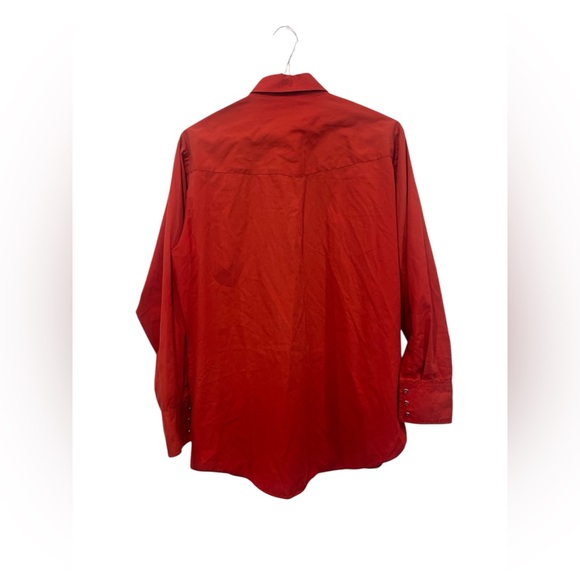 Ely Cattleman Red Men’s Pearl Snap Button Western Shirt Size 16 1/2 34 Large EUC - Picture 5 of 5